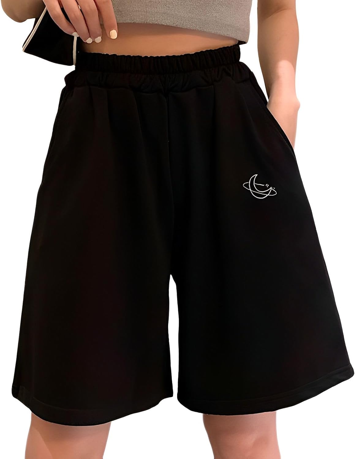 [マグノ] ウエストゴム ハーフパンツ スウェット ルームウェア ボトムス レディース ショートパンツ 部屋着 短パン