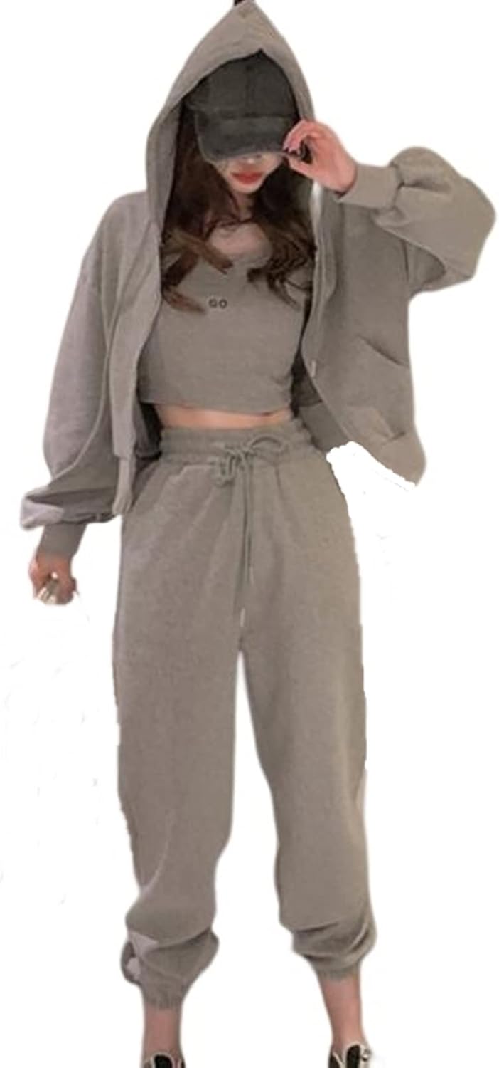 [toasoa] スウェット レディース 上下セット おしゃれ かわいい 薄手 カジュアル 3点 セット