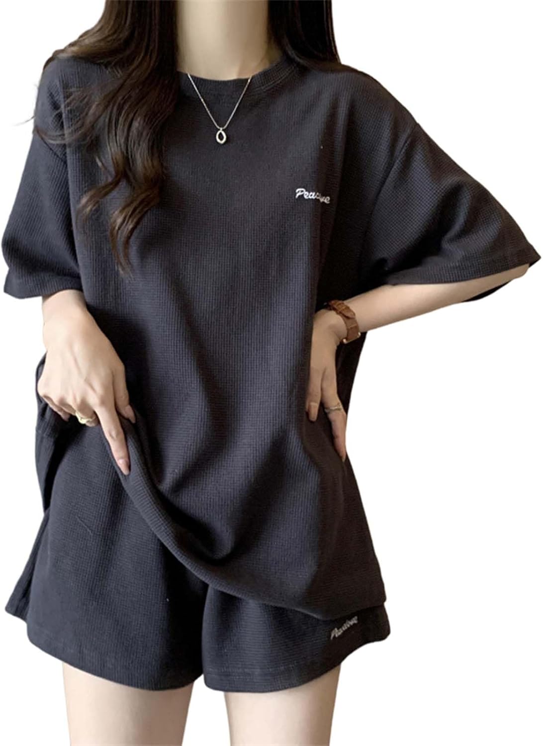 [AAQX] レディース ルームウェア 上下セット 半袖 トップス ショートパンツ 柔らかい 薄手 快適 部屋着 リラックス おしゃれ 可愛い 春夏秋向け カットソー