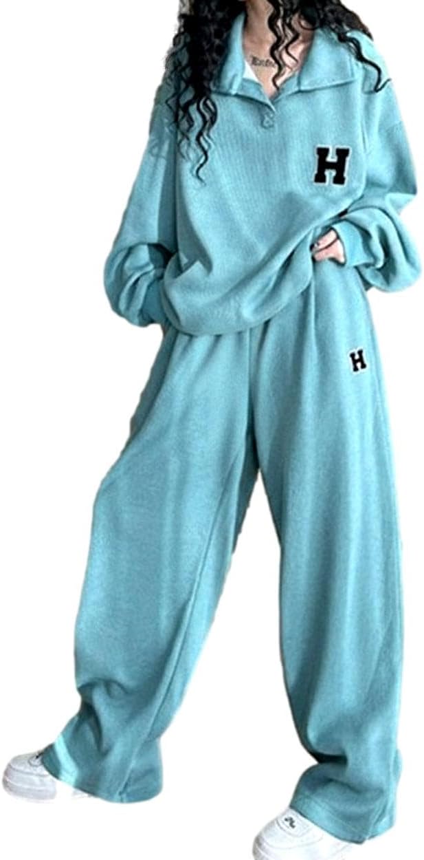 [Electric Circus] ゆったり 大きめ トレーナー 上下 セットアップ 春秋 ハーフジップ プルオーバー らくちんウエストゴム